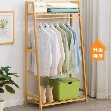 علاقة ملابس خشب بامبو